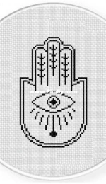 Daily Cross Stitch - Hamsa Eye