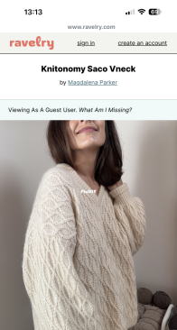 Knitonomy Saco Vneck by Magdalena Parker - English