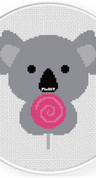 Daily Cross Stitch - Koala with Lollipop