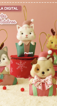 Cores e Panos - Daniella Alves - Christmas Pet Pendants - Pingentes Pets Natalinos - Portuguese