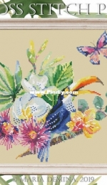 Little Room in the Attic - Toucan, Flowers and Butterfly by Maria Demina XSD