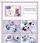 babydoll hand knit F59 spotty dog suit 18-22