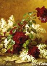 Golden Kite 2348 - Still Life with Red Roses and Lilacs