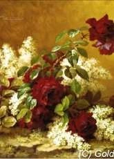 Golden Kite 2348 - Still Life with Red Roses and Lilacs