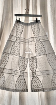 Bow Patchwork Wide Leg Crop Trousers by robert Woods Size 6-8 Only