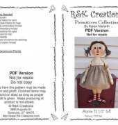 R & K Creations Primitives Collection PM156 Annie by Karen Nieforth