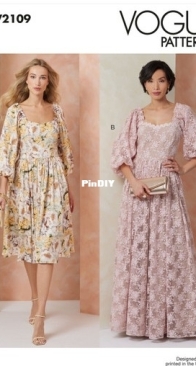 Vogue Patterns Misses' Gown in Two Lengths - V2109 - Sizes 16-24