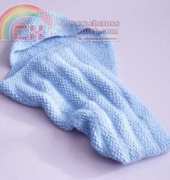 Lion Brand Yarn 10537AD Hooded Seed Stitch Baby Blanket