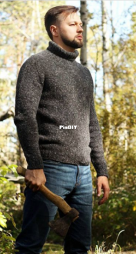 Forester men`s sweater by Anna Zakharova  - Russian