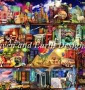HAEAISLG 49287 Large World Travel Book Shelf by Aimee Stewart
