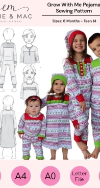 Ellie and Mac - Grow With Me Pajama - Sizes 6 Months - 14 Years - Free