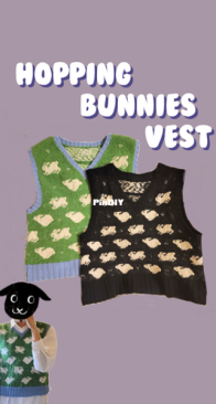 Wool & Molly Studio - hopping bunnies vest - English