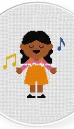 Daily Cross Stitch - Singing Girl