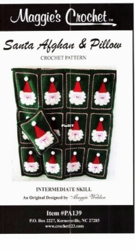 Maggies Crochet - Maggie Weldon - Maggie Welding - PA139 Santa Afghan and Pillow - Free