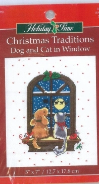 Holiday Time - 351900 - Christmas Traditions - Dog and Cat in Window