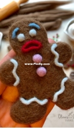 Olives and Bananas Fibre Art - Needle Felted Gingerbread Cookies - Amy Vervoort -  Free