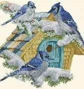 Blue Jays Birdhouse by Donna Vermillion Giampa from Just Cross Stitch Jan/Feb 2015 XSD