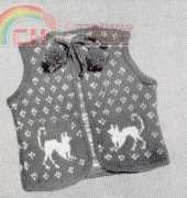 Baby Vintage Pussy Cat Sweater Vest Pattern - Mother Goose Sweaters Volume 50
