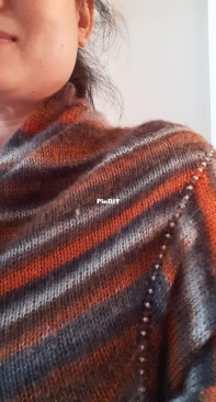 Leaf and Beaded Stems Shawl by  Bonnie Nurnberger-Free