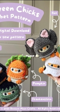 BlossomMoonCraftsUK - chick's with Halloween outfits