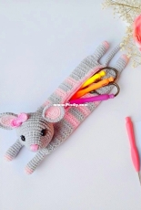 Albina Knit Toys - Albina Mullakaeva - Mouse Pencil Case - Russian - Free