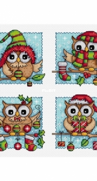 Durene J Cross Stitch DJXS2392 Christmas Owls