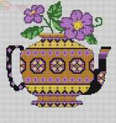 Yellow Teapot by Ursula Michael from The Cross Stitcher - April 2009 XSD