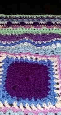 Puprle + Blue Crochet Blanket