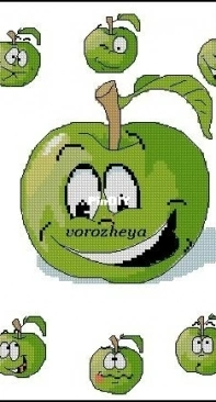 Green Apple and Green Apple Clock by Vorozheya / Tatyana / Tatiana Znikina
