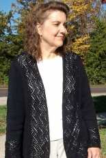 Little Black Mesh Cardigan by Susan Gressman -Free