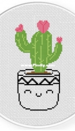 Daily Cross Stitch - Cactus Happy Pot