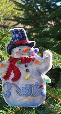"Snowman with lights" Mill Hill