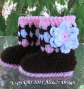 Crochet Brown Baby Booties -  Alena’s Design