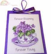 Violets teacup ornament