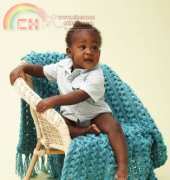 Bernat-Hairpin Lace Baby Blanket-Free Pattern