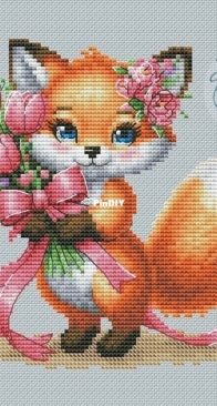 Marshmallow Witch - Zephyr Witch - Fox with tulips by Asya Pristavova