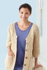 Cables And Lace Cardigan Lion Brand free