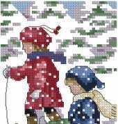 All Our Yesterdays - Children with Sleigh from Cross Stitch Crazy 169 XSD