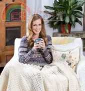 Red Heart - Roseanna Beck - LW3470 - Snowbound Throw - Free