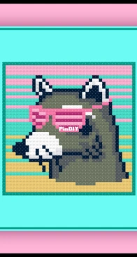 fCross Stitch Quest - Rad Raccoon - Free