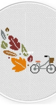Daily Cross Stitch . Foliage Bicycle