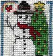 Snowman and tree - judi Utter