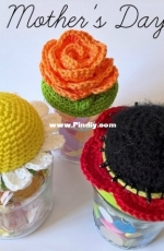 Amigurumi Amo - Maddalena Tinazzi - Mothers Day Gift - Flowers Jar Rose Daisy Poppy - Free