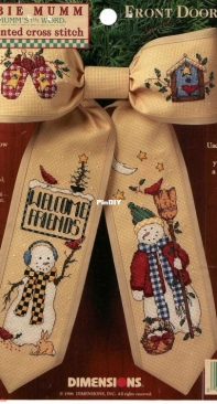 Dimensions - Debbie Mumm - Front Door Bow 8508 Snow Friends Bow XSD
