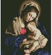Christian Cross Stitch - Madonna with Child 2 - Free