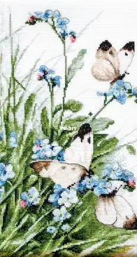 LetiStitch Leti939 Butterflies and Bluebird Flowers