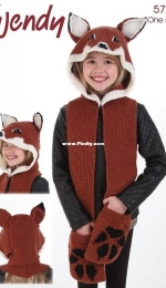 Hooded Fox Scarf by Wendy Yarns - Free