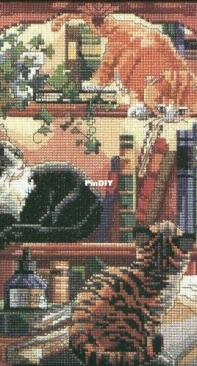 Cats, Books and Candle by Nancy Rossi from Donna Koolers Seasons in Cross Stitch PCS
