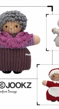 Jookz creaties - Joke Postma - Ribblz - Engeltje, Kerstvrouwtje en oma Krullenbo - Angel, Santa Claus and Grandma Krullenbol - Dutch