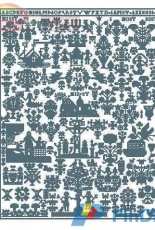 Permin 39 9441-Blue Sampler 1830-Monochrome-PCS